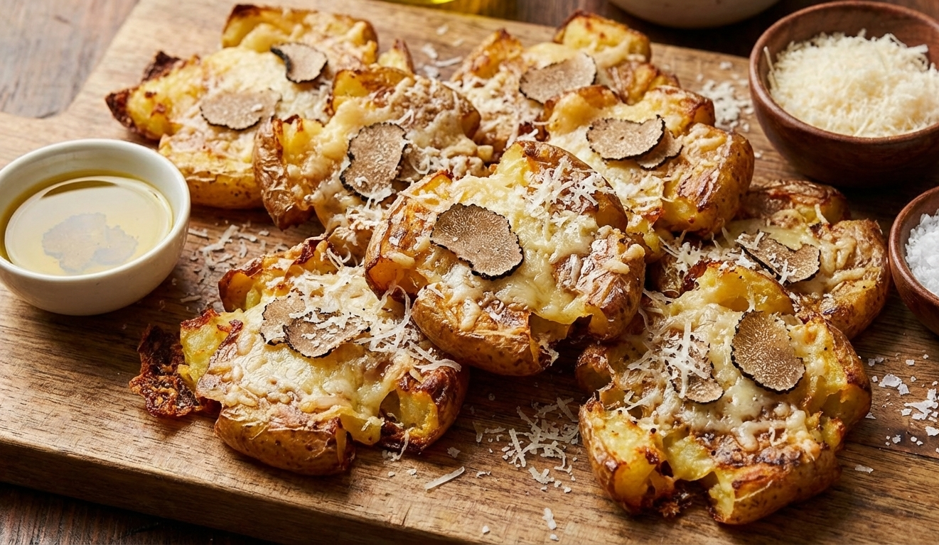 Truffle Parmesan Smashed Potatoes